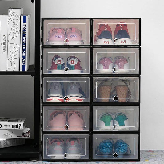 6pc Transparent Shoe Box Storage Organizer - Summit MX Shop