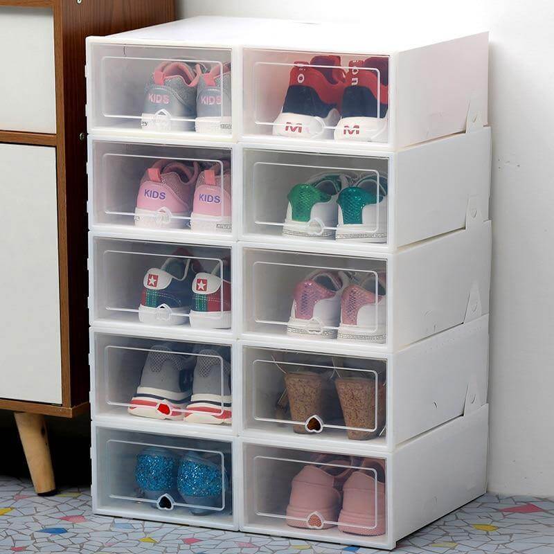 6pc Transparent Shoe Box Storage Organizer - Summit MX Shop